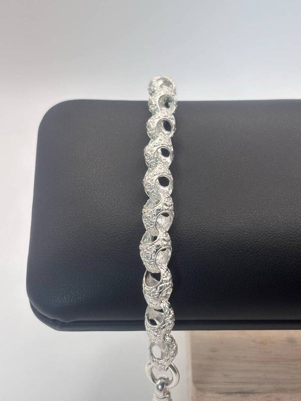 Acorn Bracelet 7.5”, Silver