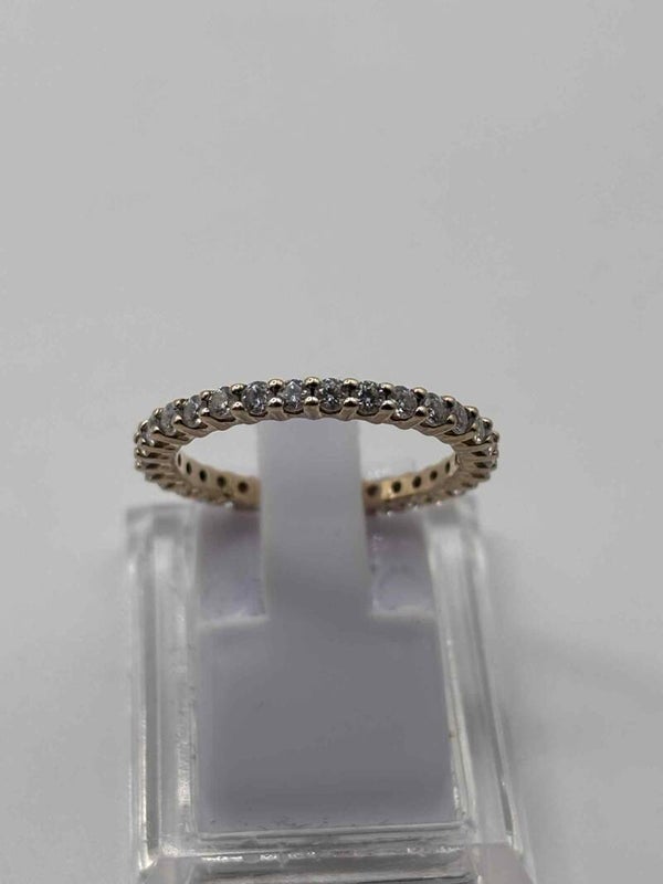 CZ Eternity Ring, Size O, 9ct Yellow Gold