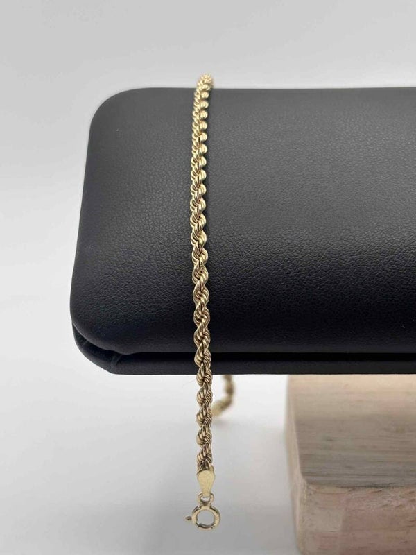 Light Rope Bracelet 7.25”, 9ct Yellow Gold