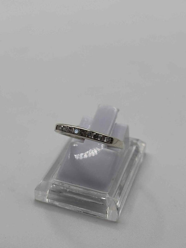 Natural Diamond Ring, Size P, 9ct White Gold