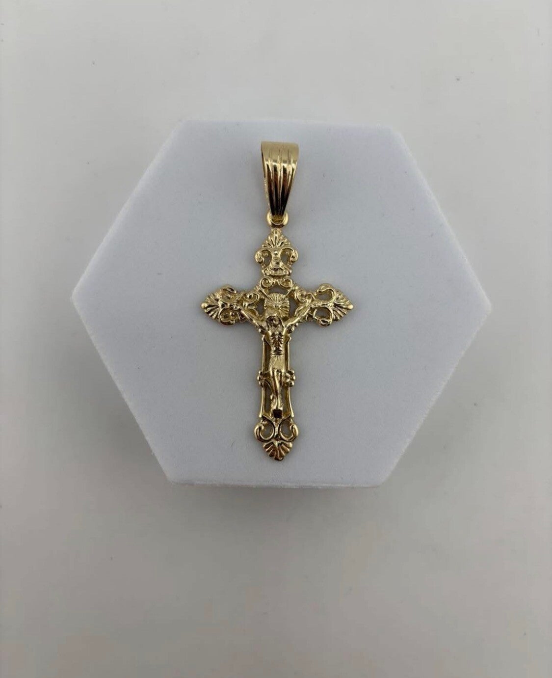 Jesus On Cross Pendant, 9ct Yellow Gold