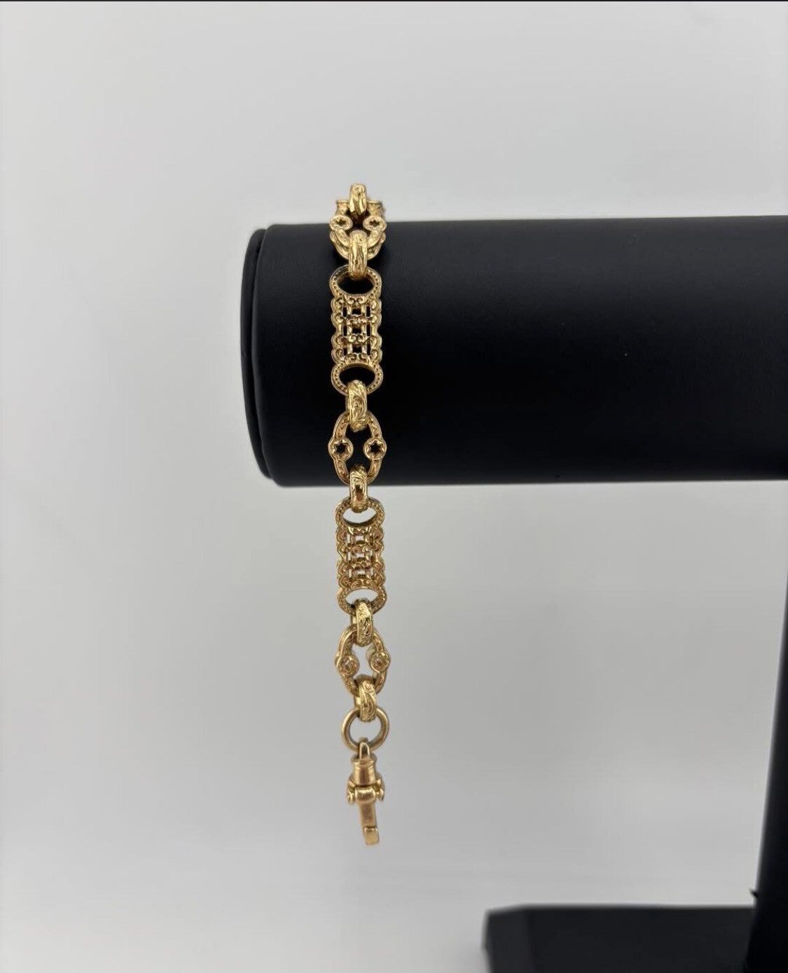 Stars Bars Bracelet 8”, 9ct Yellow Gold