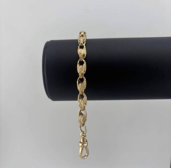 Patterned Tulip Bracelet 7”, 9ct Yellow Gold