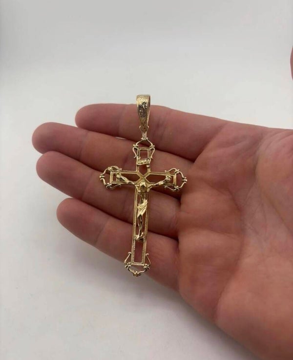Large Crucifix, 9ct Yellow Gold