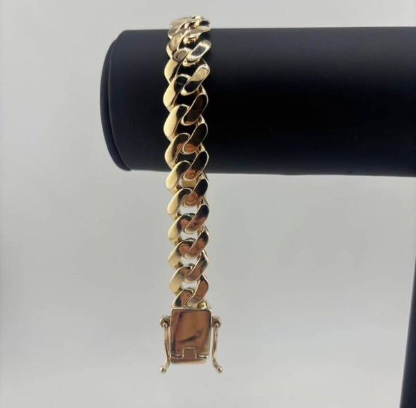 Cuban Bracelet 8.5”, 9ct Yellow Gold