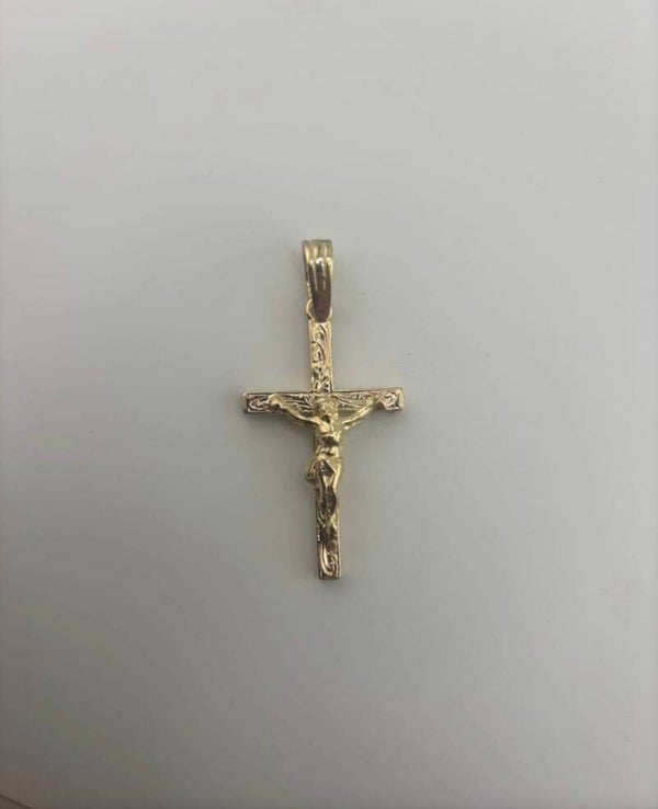 Small Crucifix Pendant, 9ct Yellow Gold
