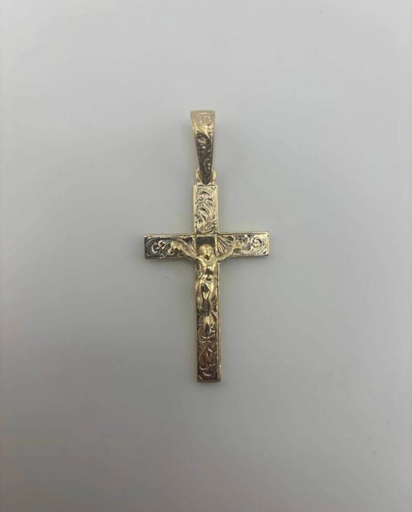 Medium Crucifix Pendant, 9ct Yellow Gold