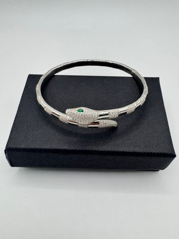 Snake Bangle 7.5", Silver