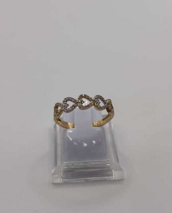 CZ Heart Ring, 9ct Yellow Gold