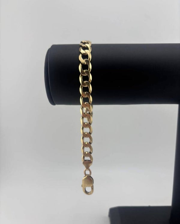 Curb Bracelet 9”, 9ct Yellow Gold