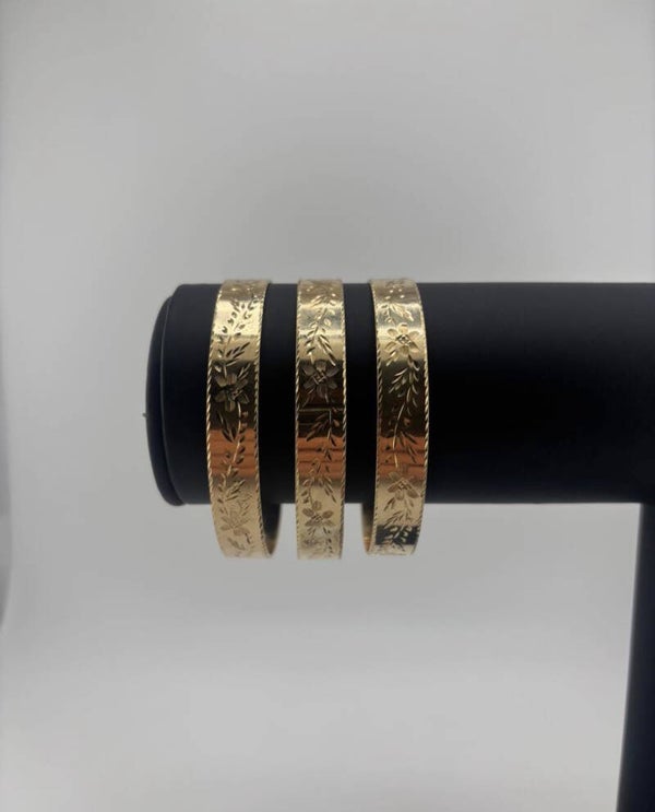 Set of Three Slave Bangles 7.5”, 9ct Yellow Gold