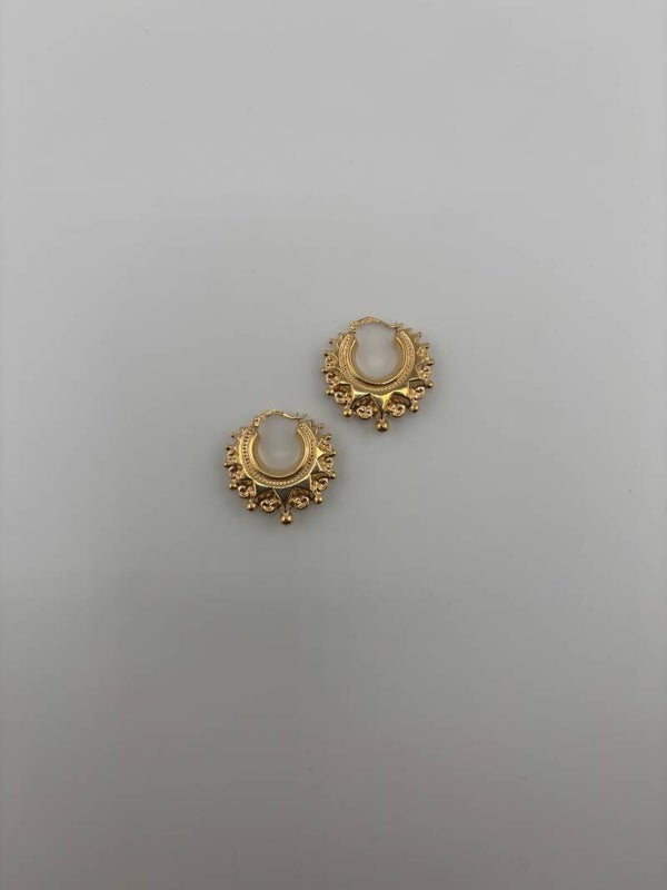 Round Creole Earrings, 9ct Yellow Gold