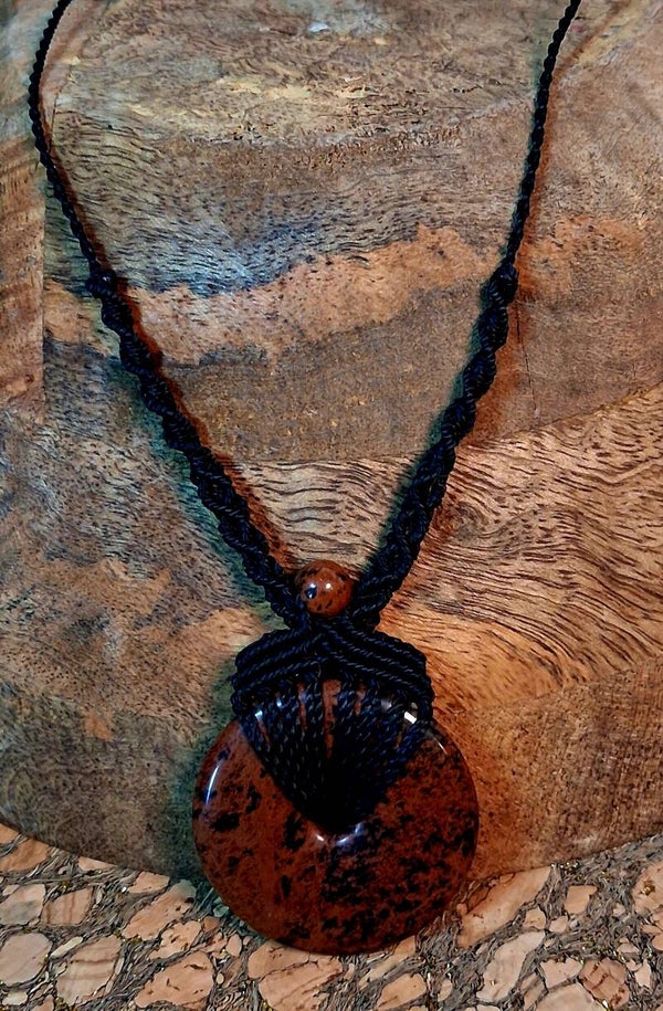 Collier Obsidienne acajou Protection et sérénité