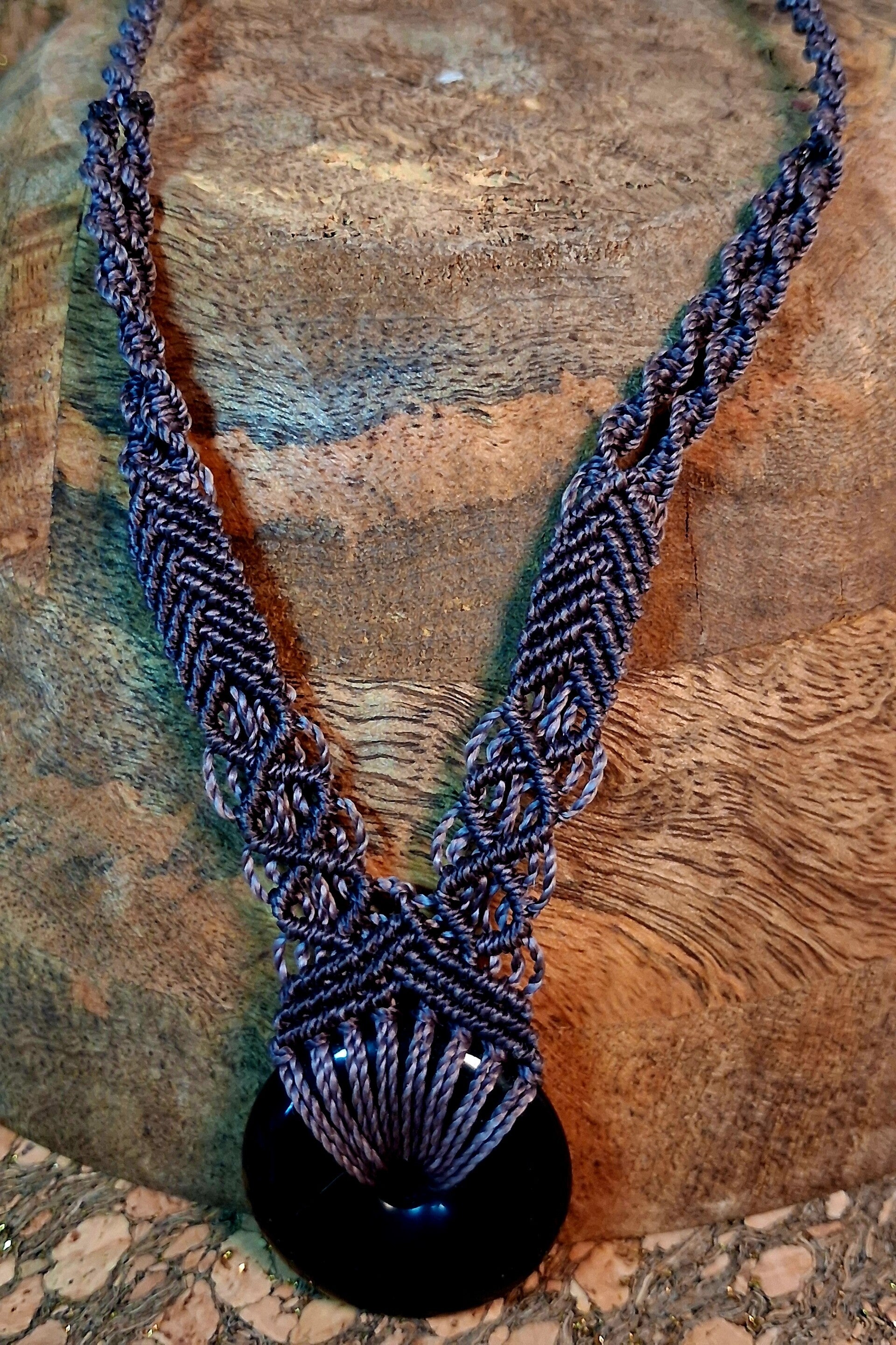Collier réglable Obsidienne œil céleste- Haute protection