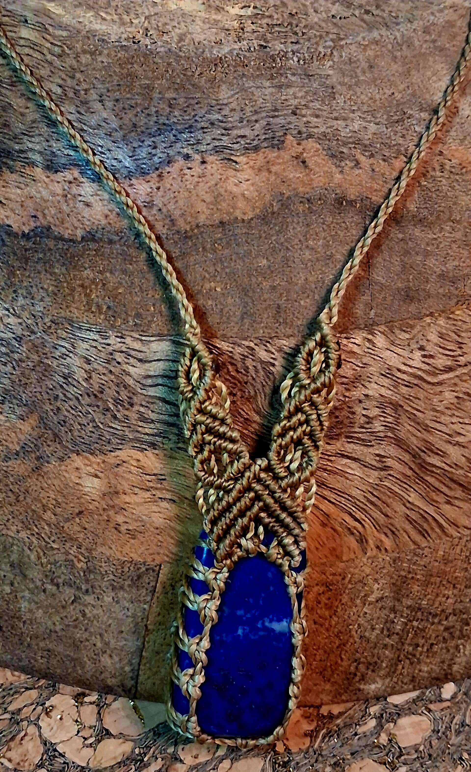 Collier réglable Lapis Lazuli - pierre de la créativité et de la bonne humeur