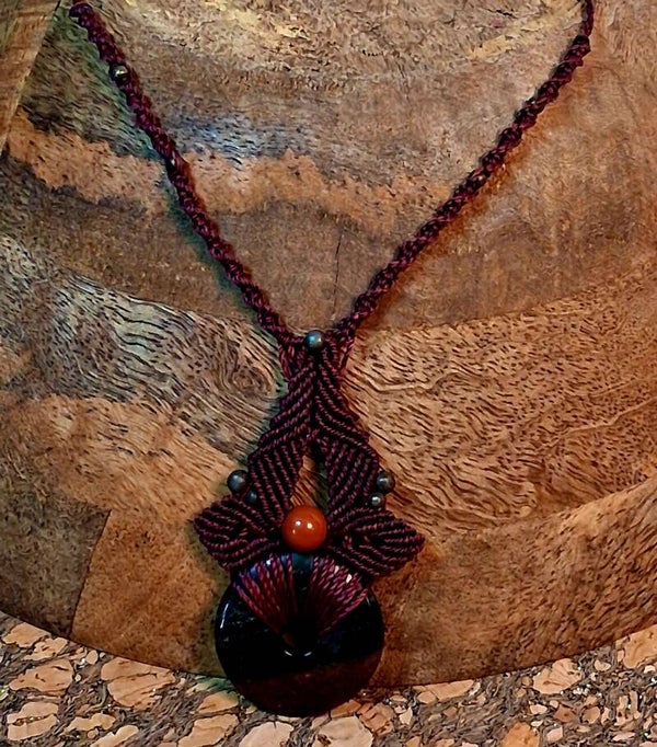 Collier reglable Héliotrope- pierre d’ancrage