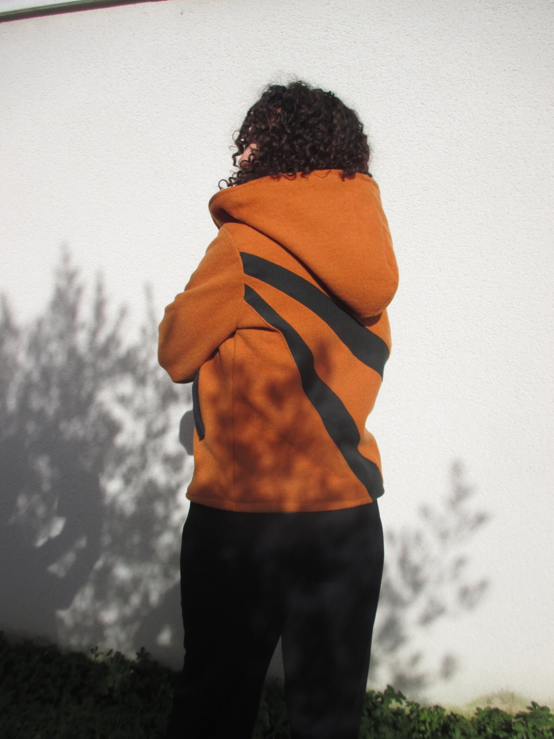 Manteau femme en laine orange T36-38