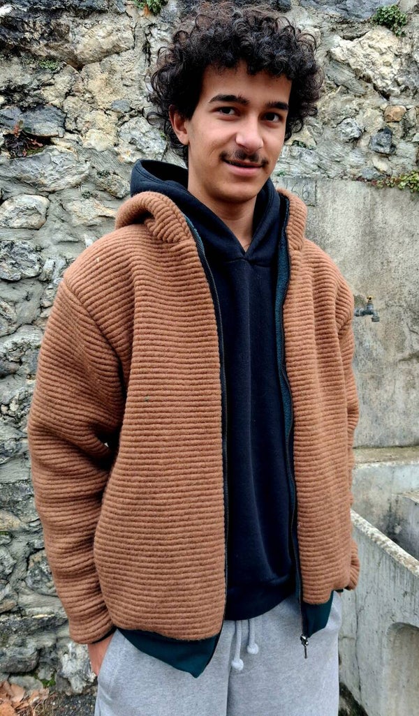 Blouson homme en laine epaisse doublé polaire