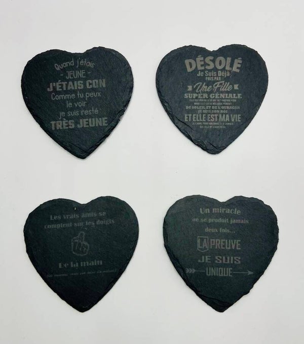 Sous verres en ardoise