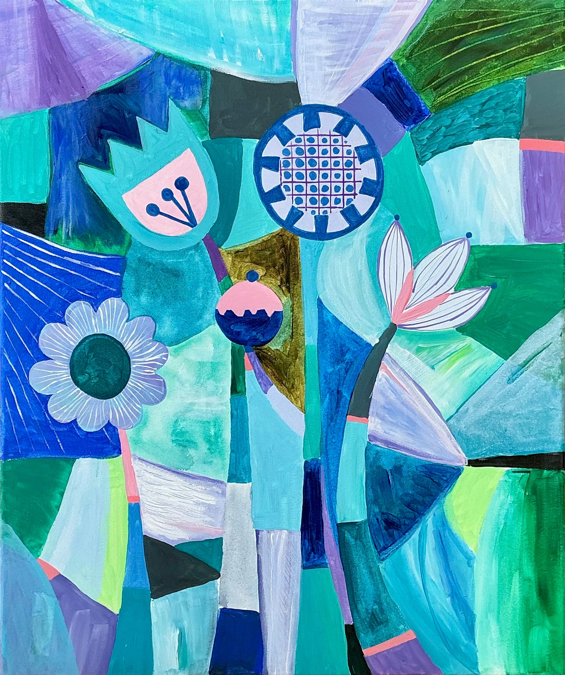 Flowers purple and blue