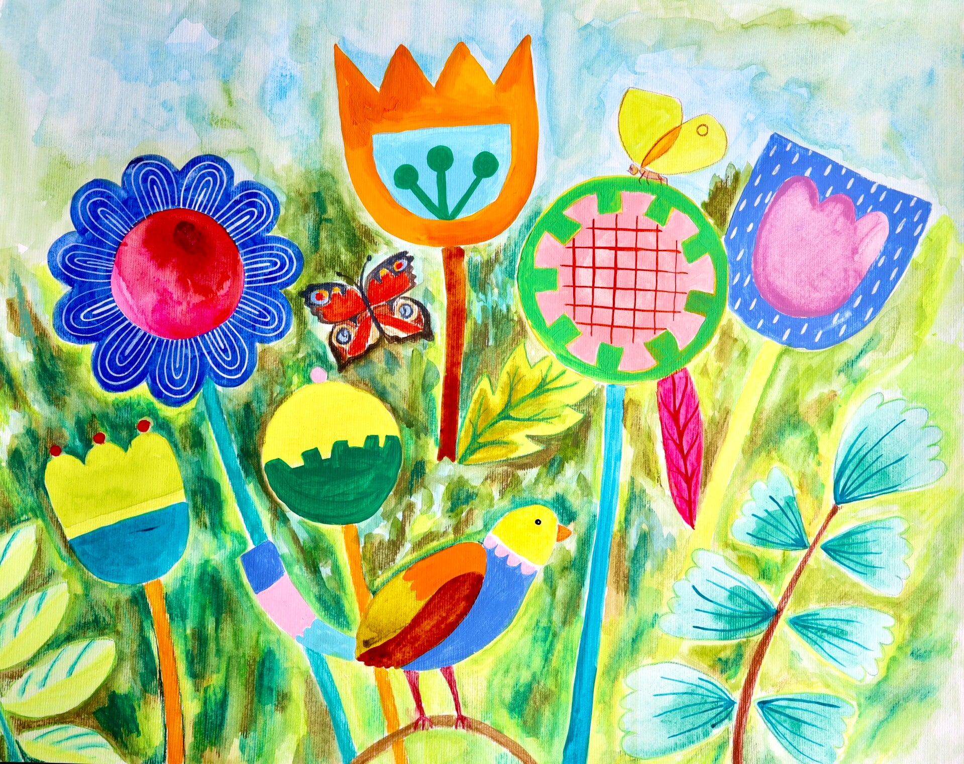 The Bird and the two butterflies