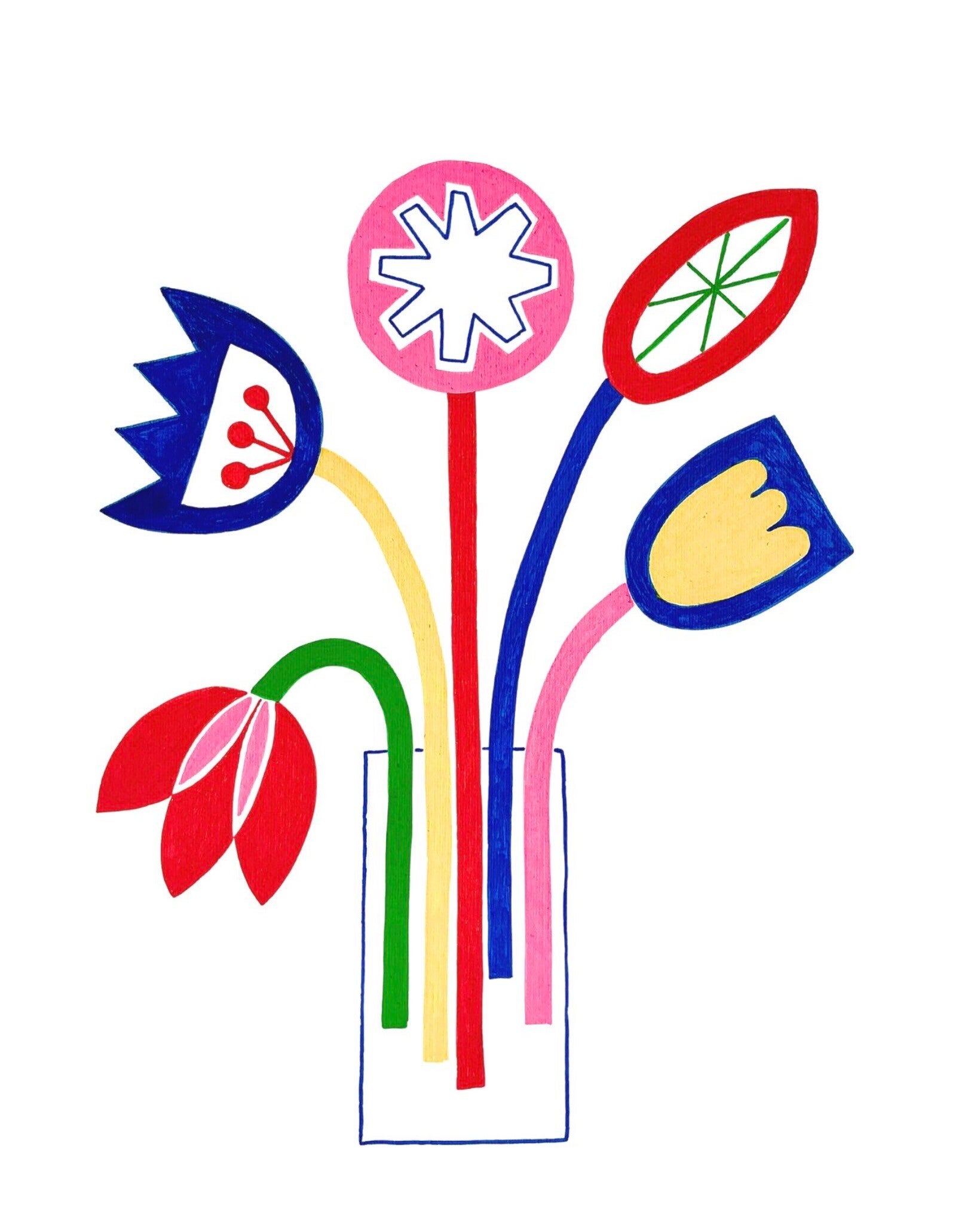 Abstract flowers in a vase