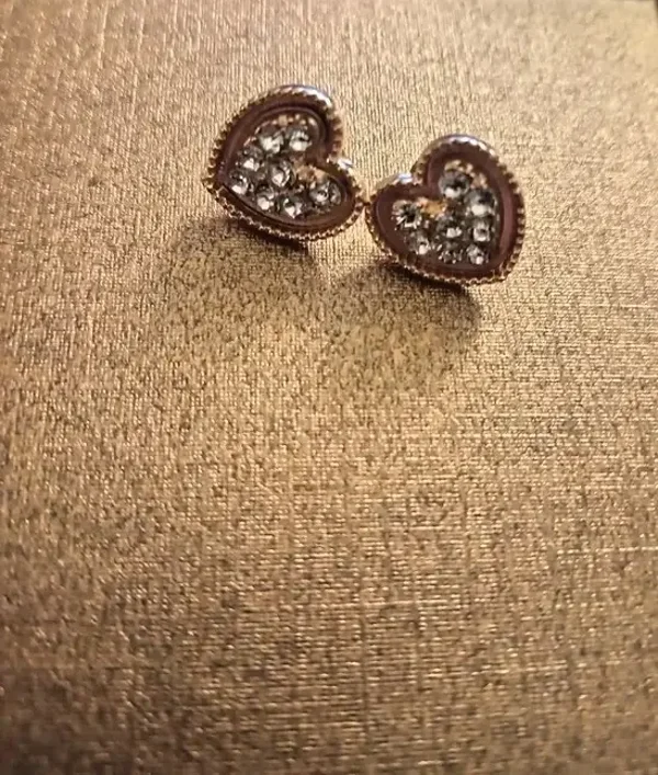 Women's Stainless Steel Gold Cute Love Heart Stud Earrings