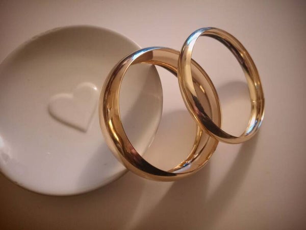 2Pcs Gold Stainless Steel Bracelets Elegant Fashion