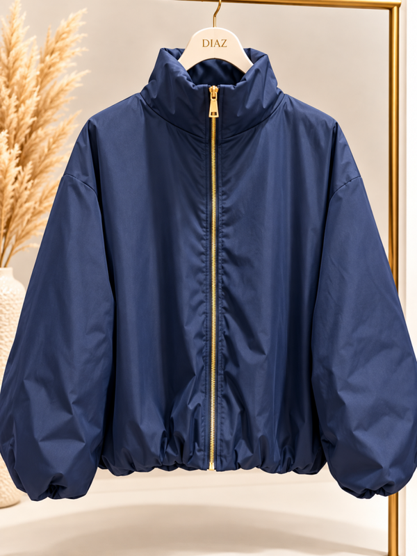 Navy Blue Balloon Jacket – Donkerblauw
