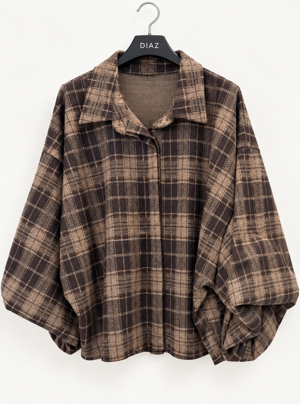 Check blouse Bruin