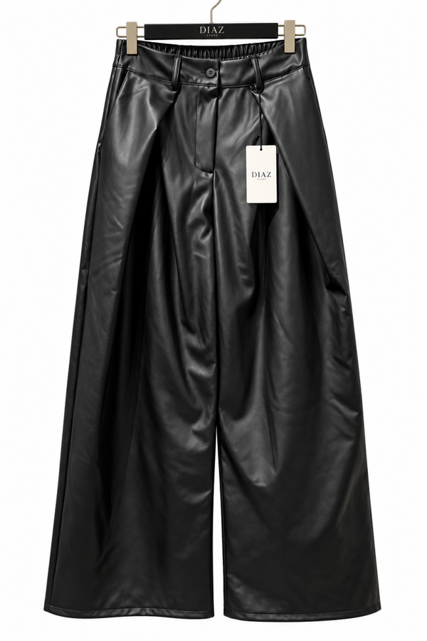 PU Leather Wide Leg Pants