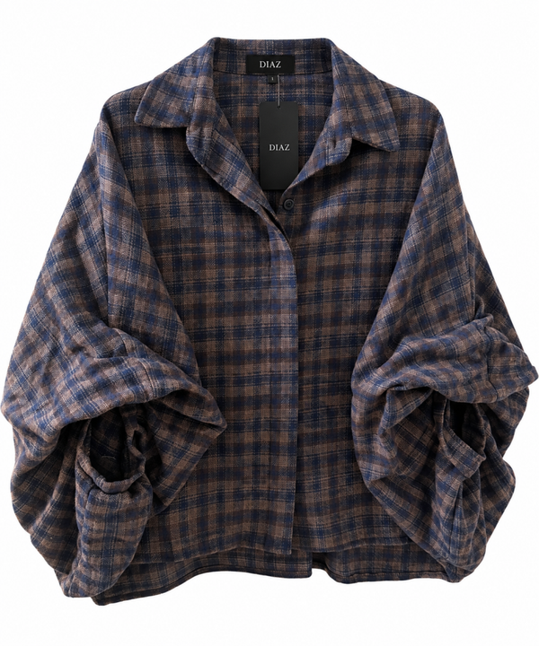 Check Blouse Brown/Navy
