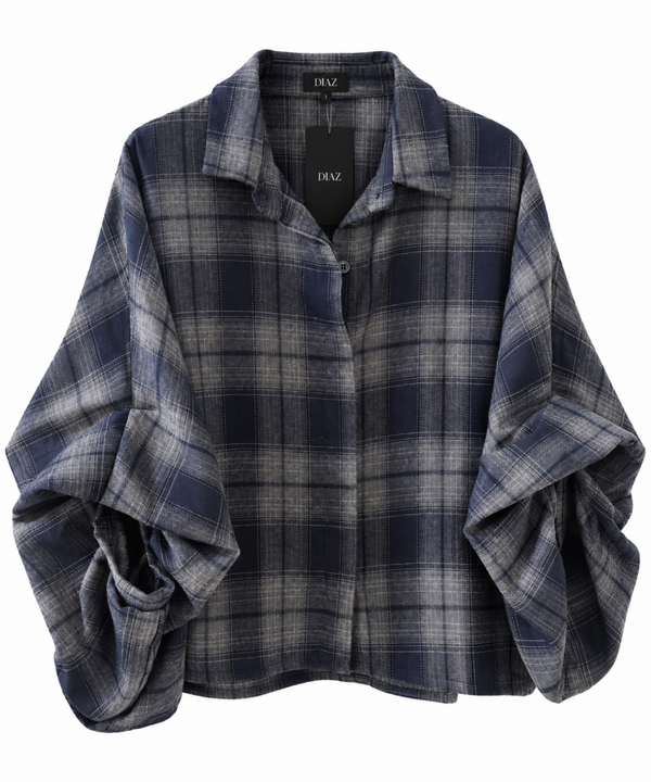 Check Blouse Navy