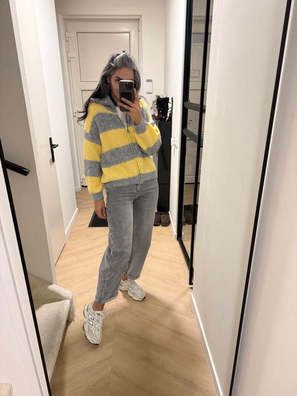 Gestreept Vest Geel/Grijs