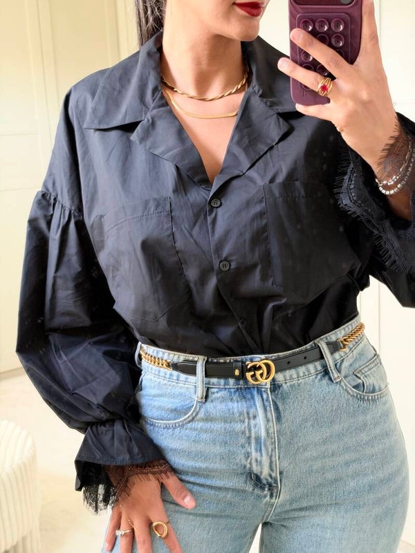 Oversized Blouse met Kant – Onesize