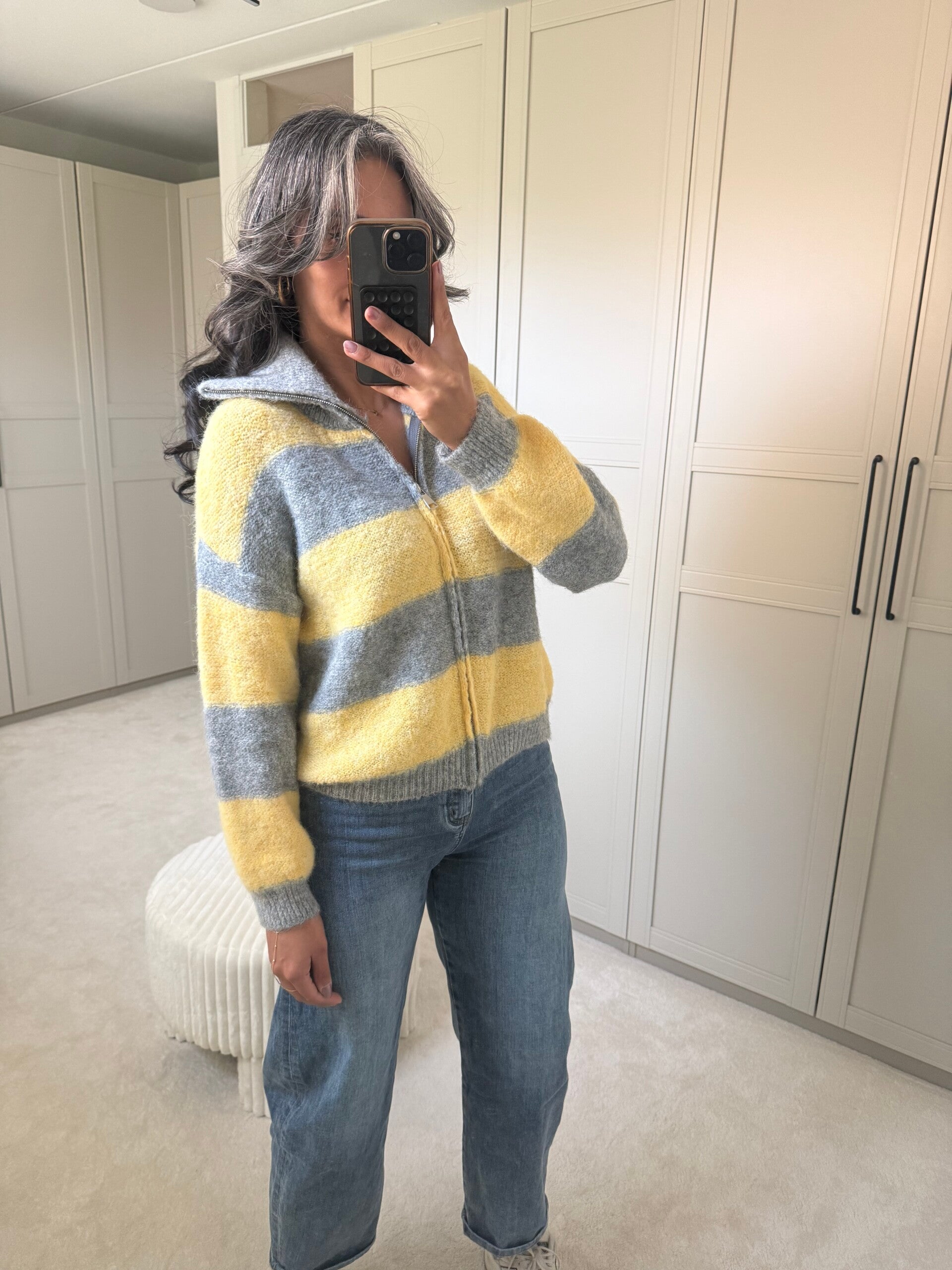 Gestreept Vest Geel/Grijs