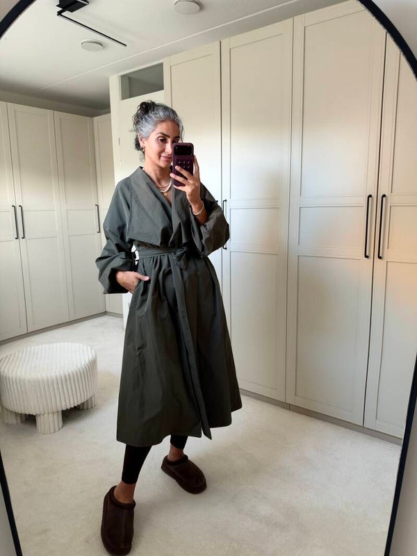 Khaki groen trenchcoat