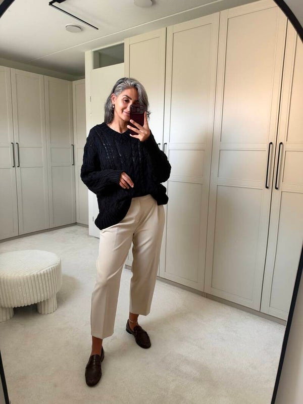 Oversized trui met V-hals Zwart