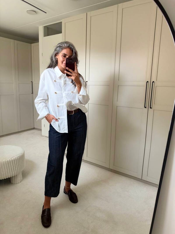 Witte blouse met gouden details