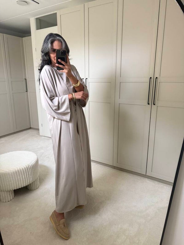 2 pieces abaya taupe