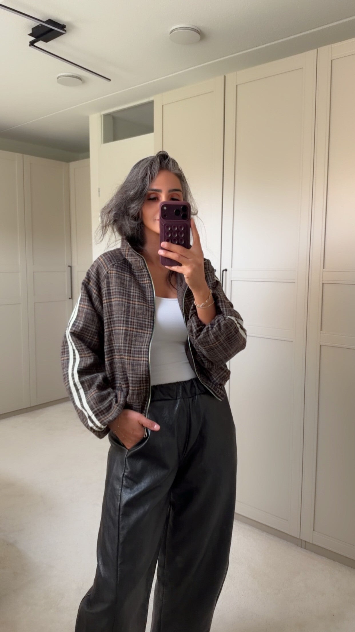 Geruit Bomberjack – Brown Check