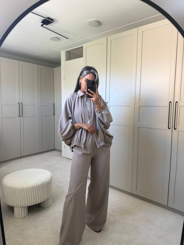 Bomberjack set taupe