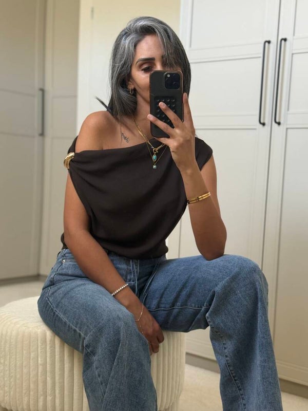 Dupe bruine top/goud