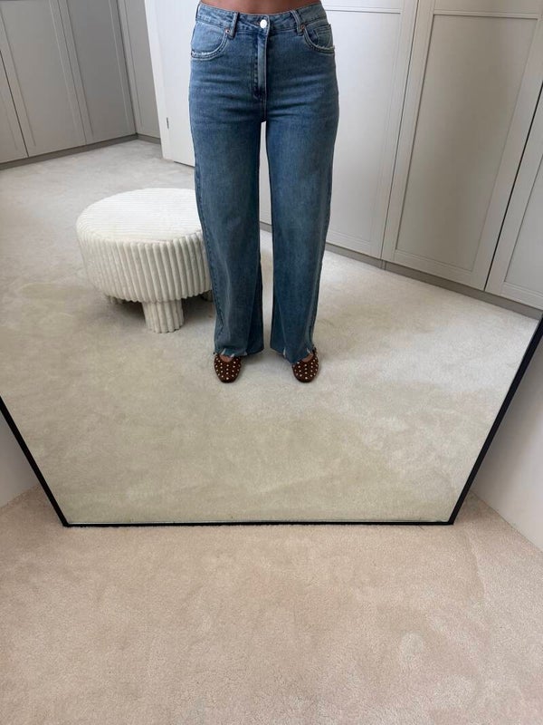 Wide leg jeans gescheurd