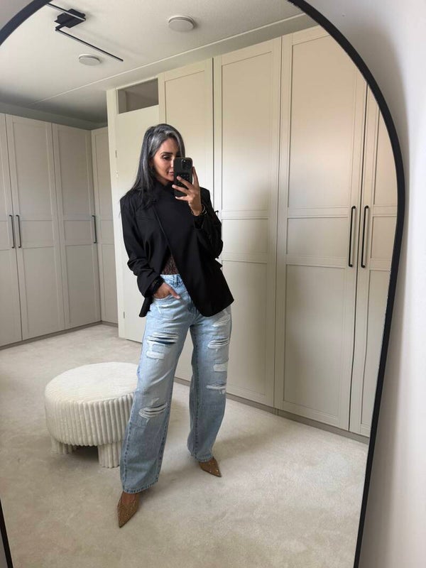 Dupe blazer split zwart