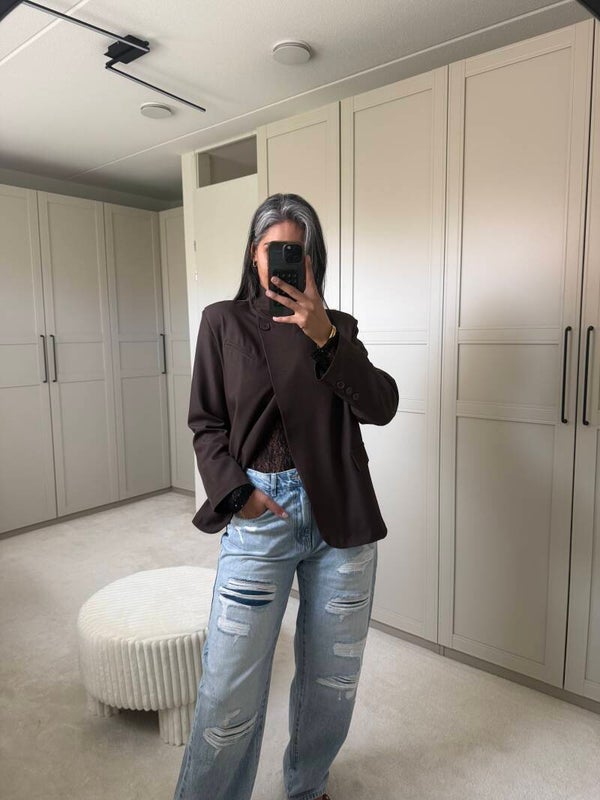 Dupe split blazer bruin