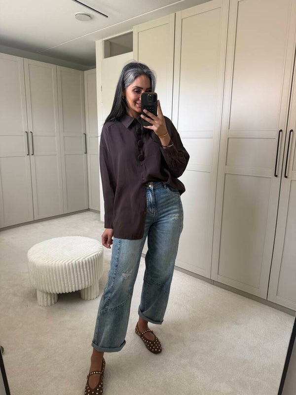 Bruine luchtige blouse