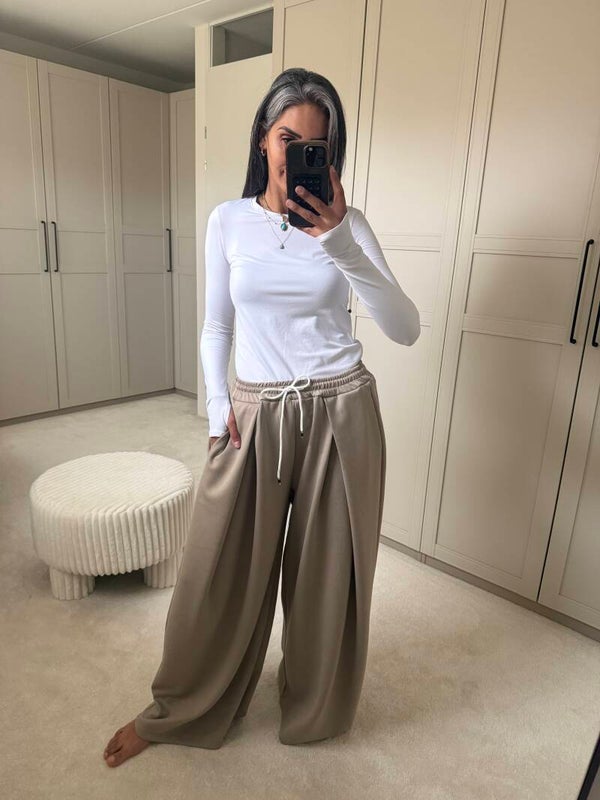 Palazzo jogger taupe
