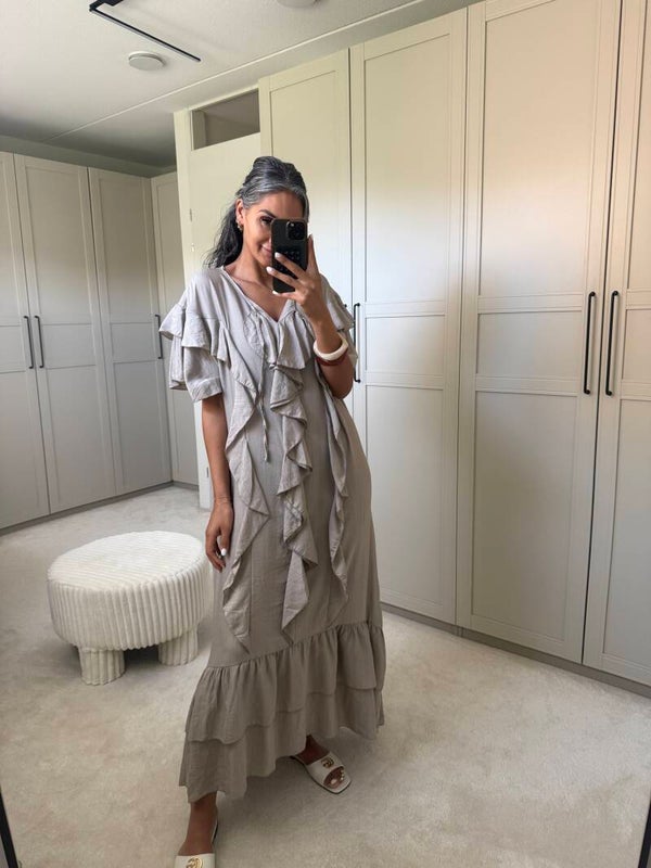 Maxi-Jurk Taupe