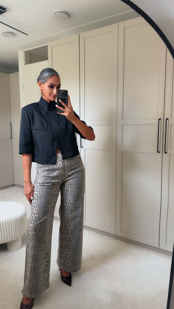 Cropped Blazer Zwart